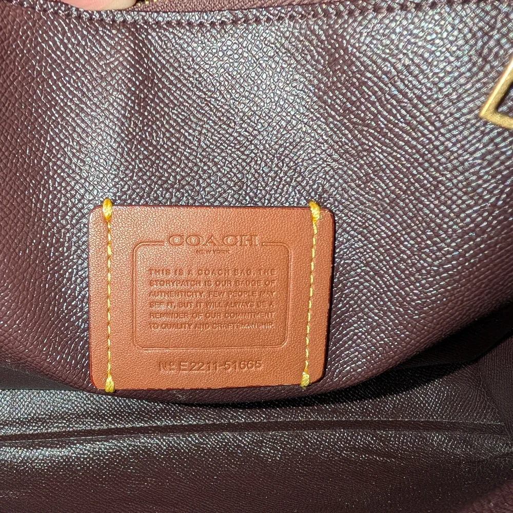 Coach Charlie Embossed Reddish Brown Leather Satchel - Picture 3 of 10